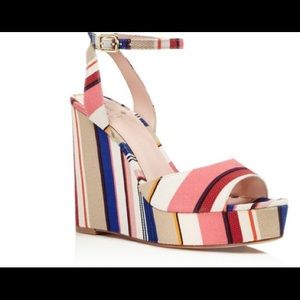 Kate Spade Dellie Striped Platform Wedge Sandal